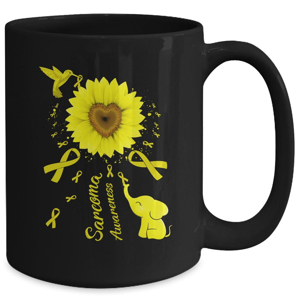 Sunflower Hummingbird Elephant Sarcoma Awareness Mug | teecentury
