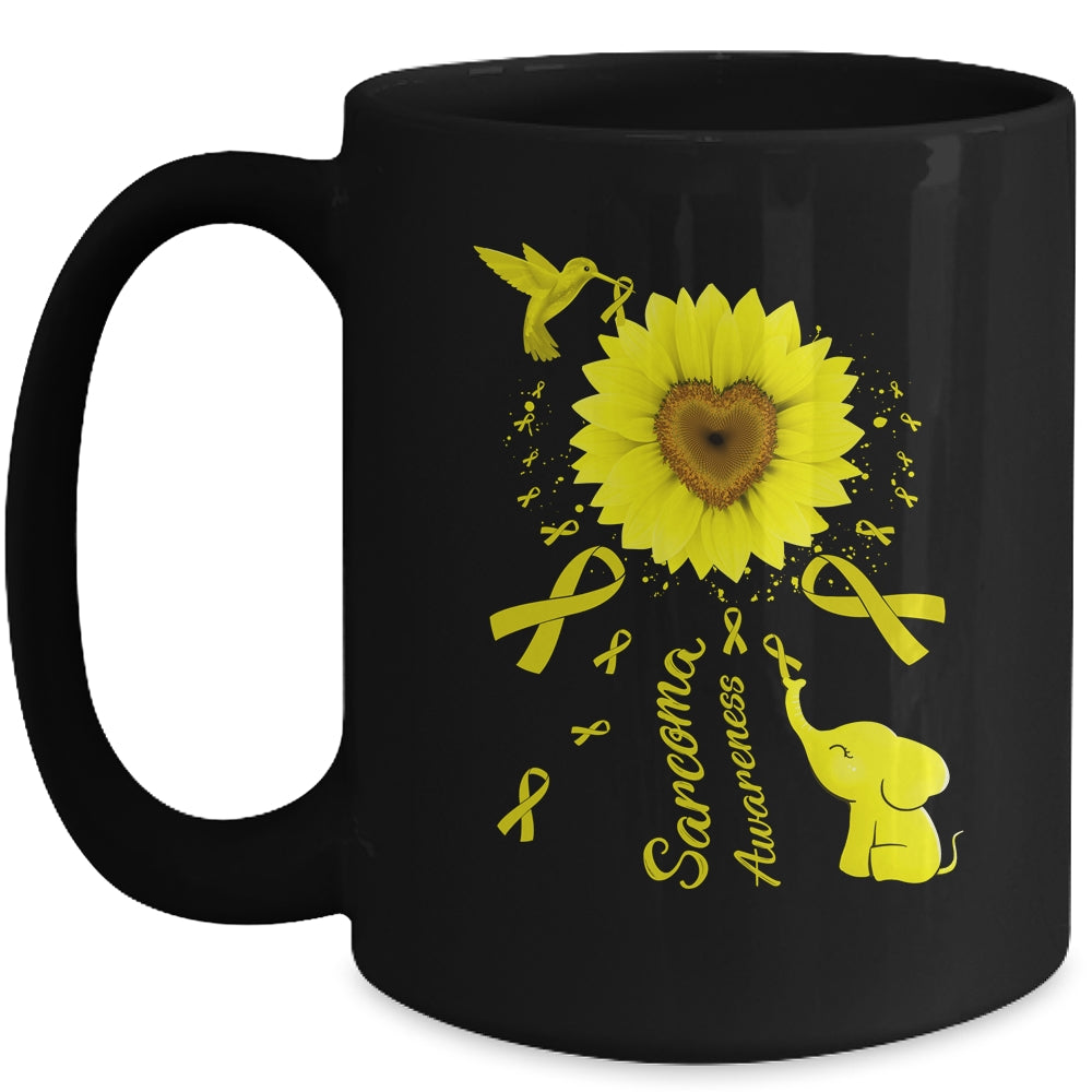 Sunflower Hummingbird Elephant Sarcoma Awareness Mug | teecentury