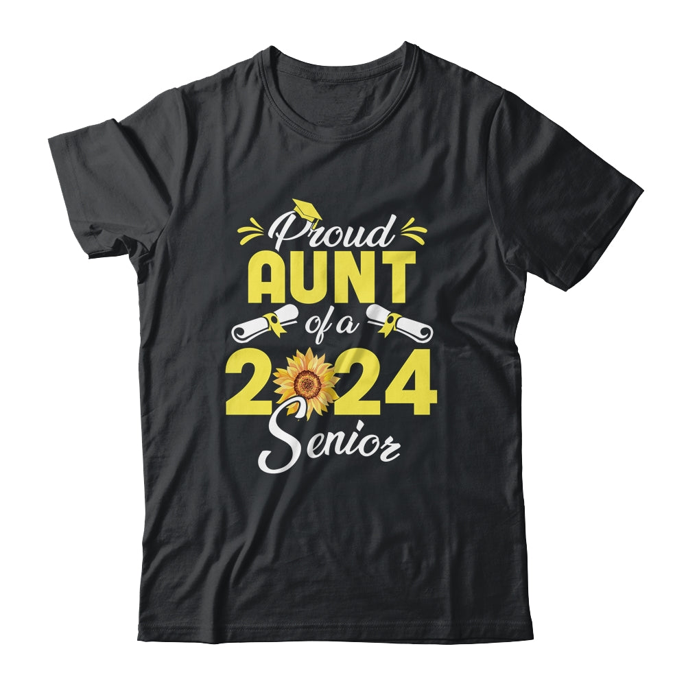 Sunflower Proud Aunt Of A Class Of 2024 Graduate Senior 24 Shirt & Hoodie | teecentury