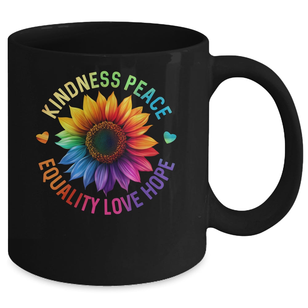Sunflower Rainbow Ally LGBTQ LGBT Gay Pride Month Women Mug | teecentury