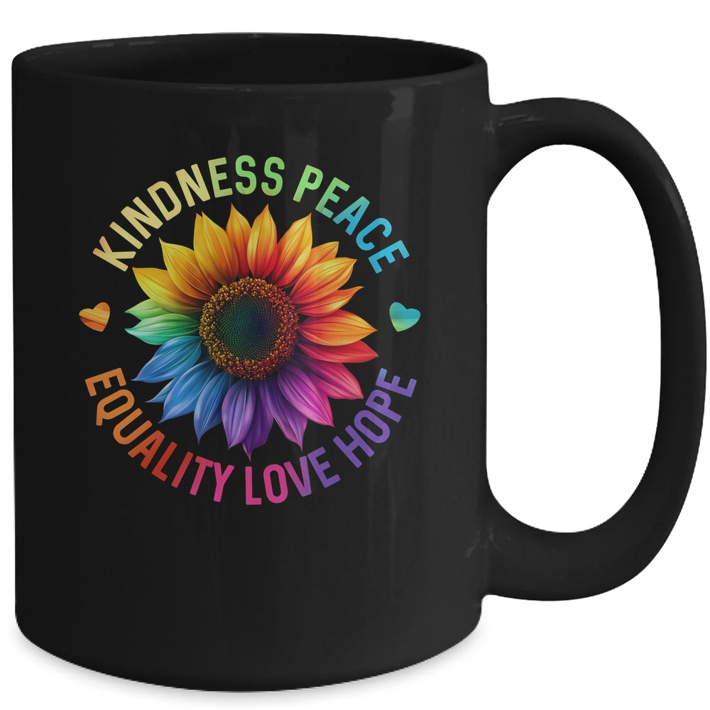 Sunflower Rainbow Ally LGBTQ LGBT Gay Pride Month Women Mug | teecentury