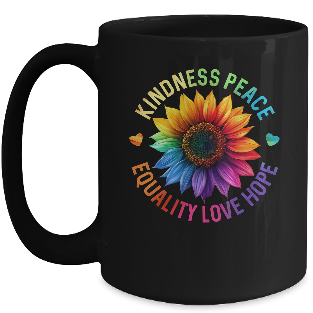 Sunflower Rainbow Ally LGBTQ LGBT Gay Pride Month Women Mug | teecentury