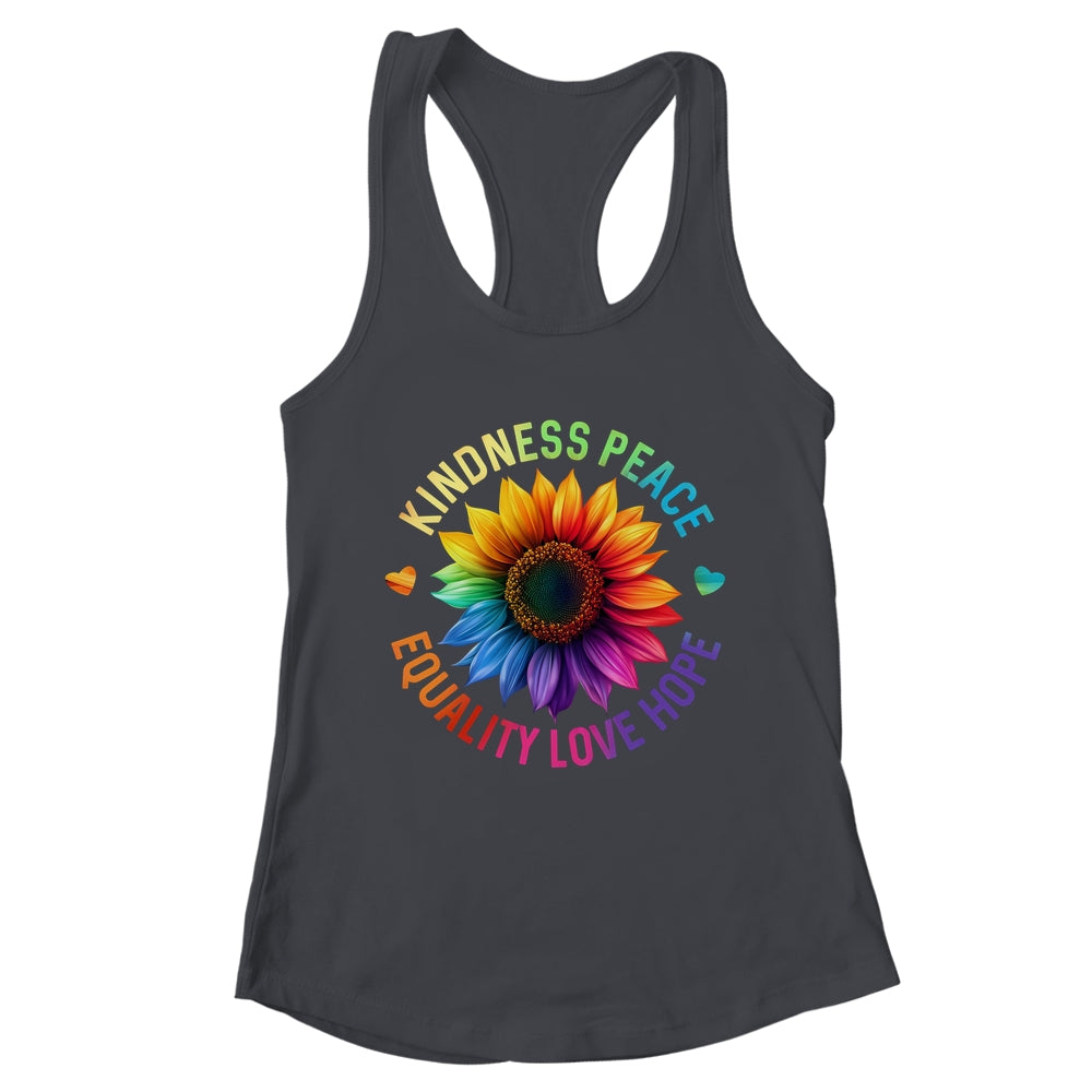 Sunflower Rainbow Ally LGBTQ LGBT Gay Pride Month Women Shirt & Tank Top | teecentury
