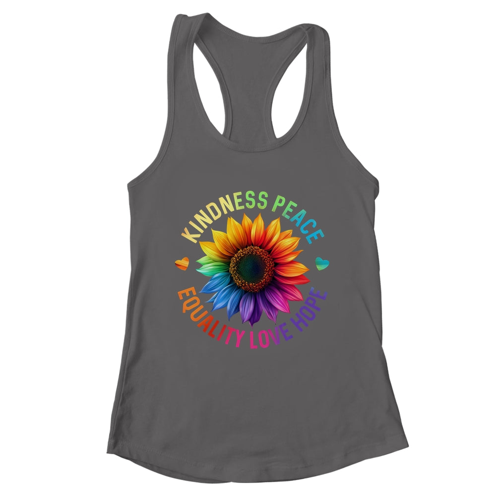 Sunflower Rainbow Ally LGBTQ LGBT Gay Pride Month Women Shirt & Tank Top | teecentury