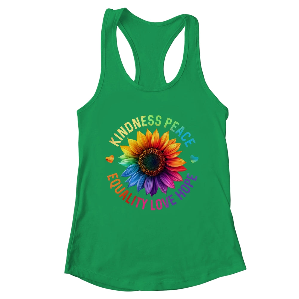 Sunflower Rainbow Ally LGBTQ LGBT Gay Pride Month Women Shirt & Tank Top | teecentury