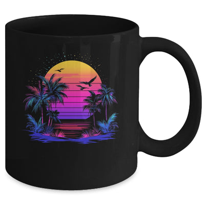 Sunset Palm Trees Retro 80s Aesthetic 90s Art Vaporwave Mug | teecentury