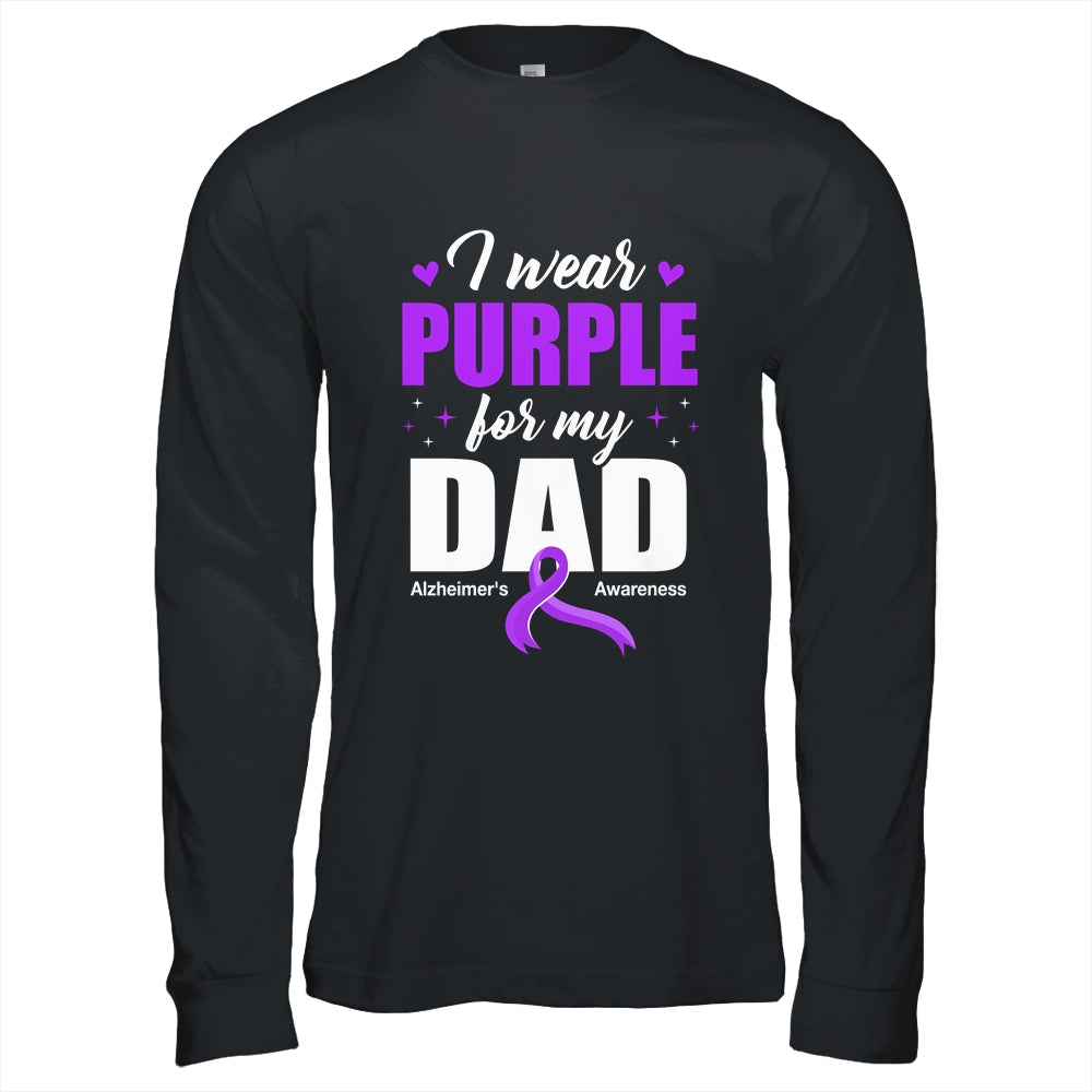 Support I Wear Purple For My Dad Alzheimer's Awareness Shirt & Hoodie | teecentury