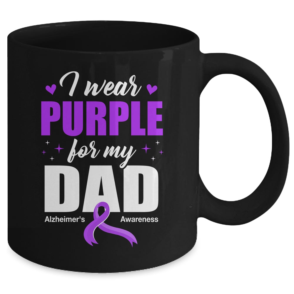 Support I Wear Purple For My Dad Alzheimer's Awareness Mug | teecentury