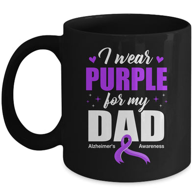 Support I Wear Purple For My Dad Alzheimer's Awareness Mug | teecentury