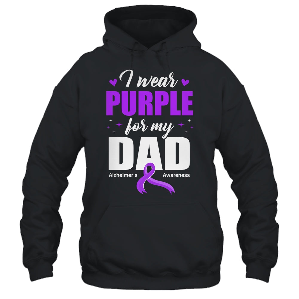 Support I Wear Purple For My Dad Alzheimer's Awareness Shirt & Hoodie | teecentury