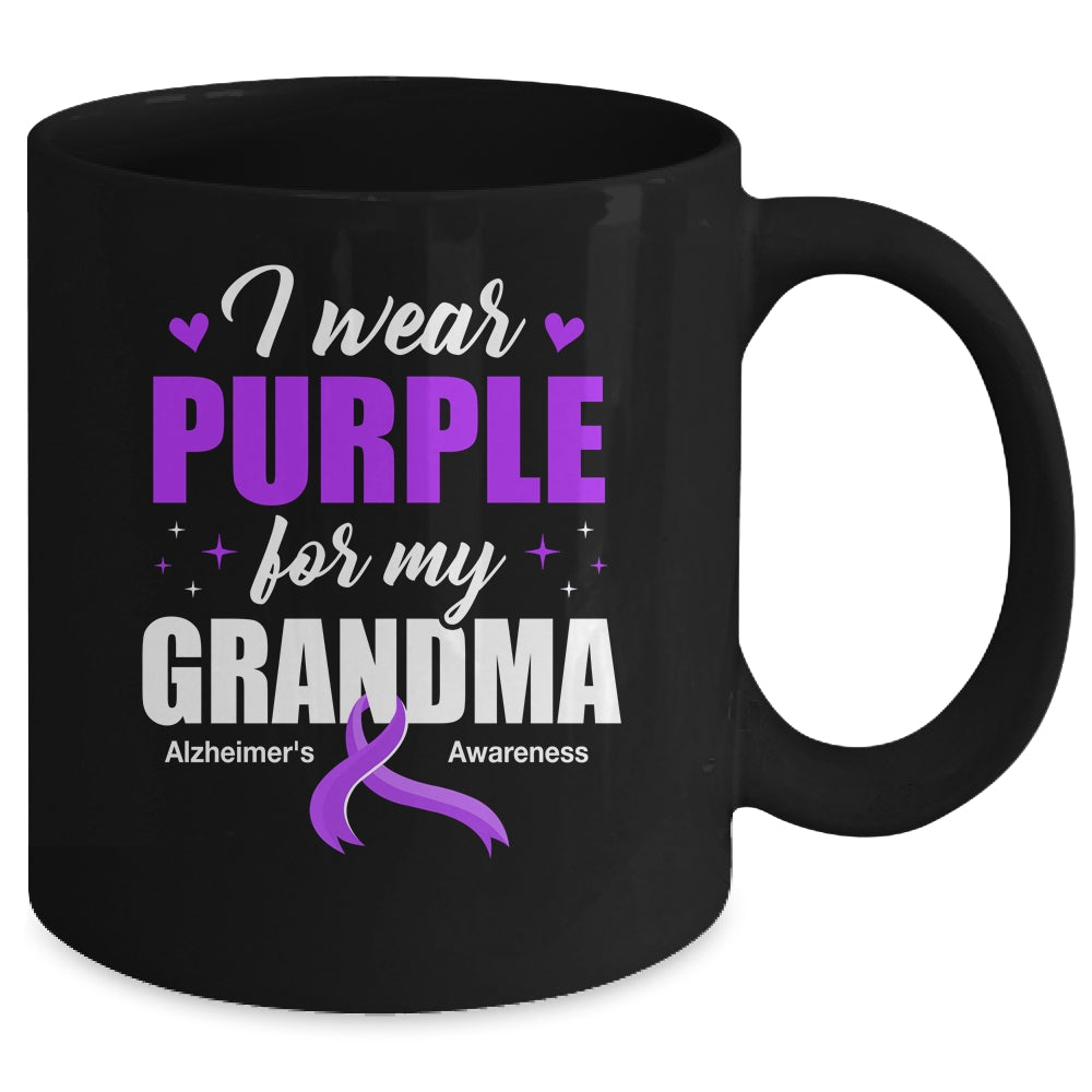 Support I Wear Purple For My Grandma Alzheimer's Awareness Mug | teecentury