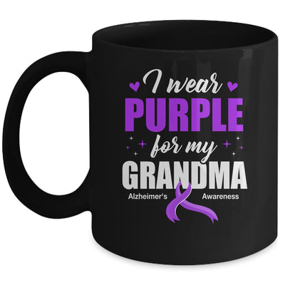 Support I Wear Purple For My Grandma Alzheimer's Awareness Mug | teecentury