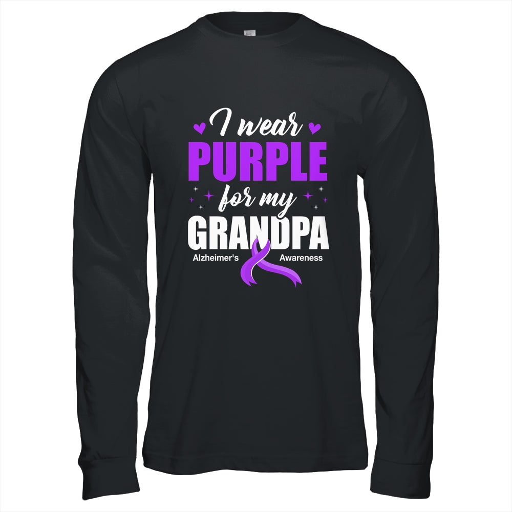 Support I Wear Purple For My Grandpa Alzheimer's Awareness Shirt & Hoodie | teecentury