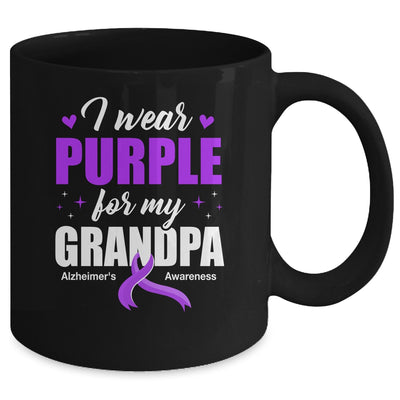 Support I Wear Purple For My Grandpa Alzheimer's Awareness Mug | teecentury