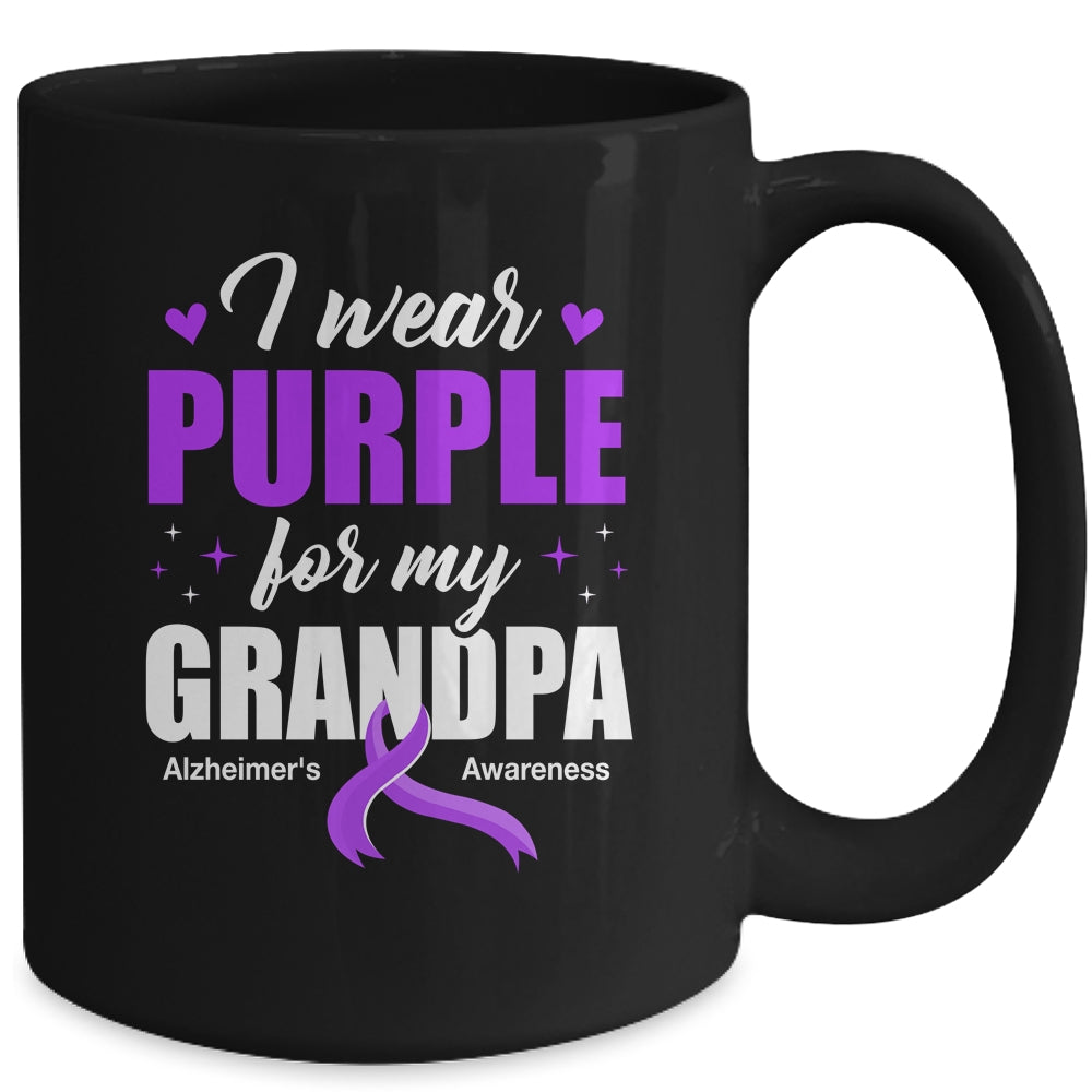 Support I Wear Purple For My Grandpa Alzheimer's Awareness Mug | teecentury