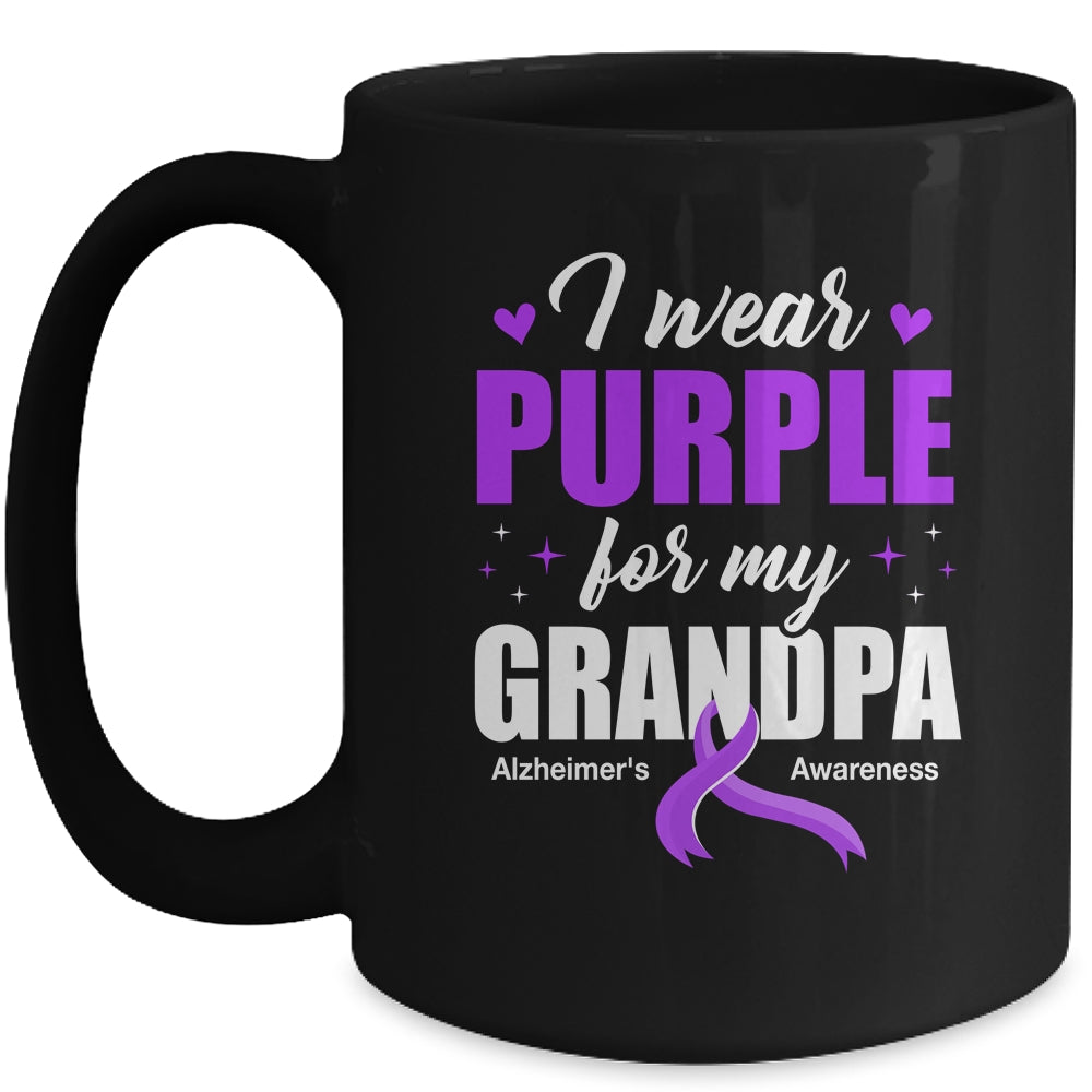 Support I Wear Purple For My Grandpa Alzheimer's Awareness Mug | teecentury