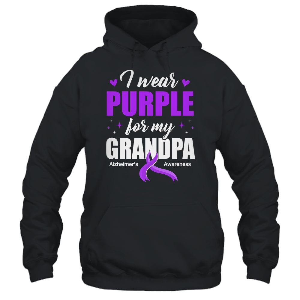 Support I Wear Purple For My Grandpa Alzheimer's Awareness Shirt & Hoodie | teecentury