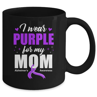 Support I Wear Purple For My Mom Alzheimer's Awareness Mug | teecentury