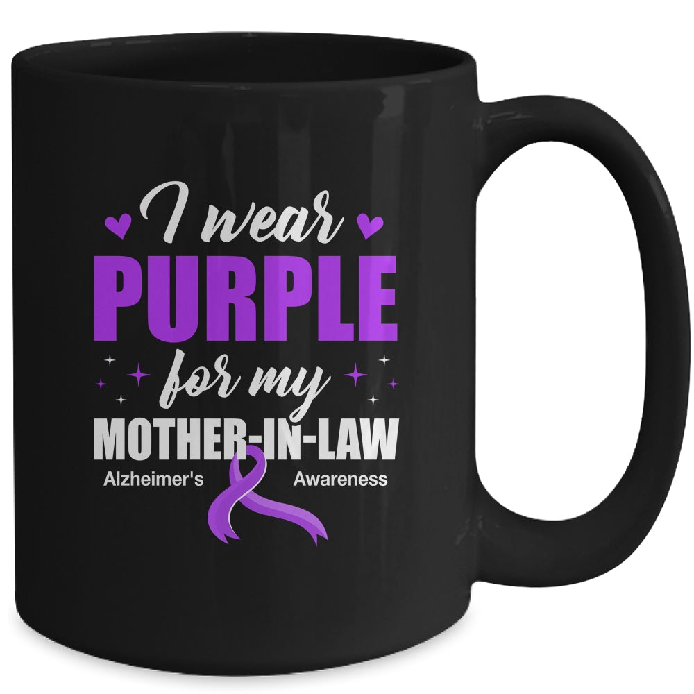 Support I Wear Purple For My Mother-In-Law Alzheimer's Awareness Mug | teecentury