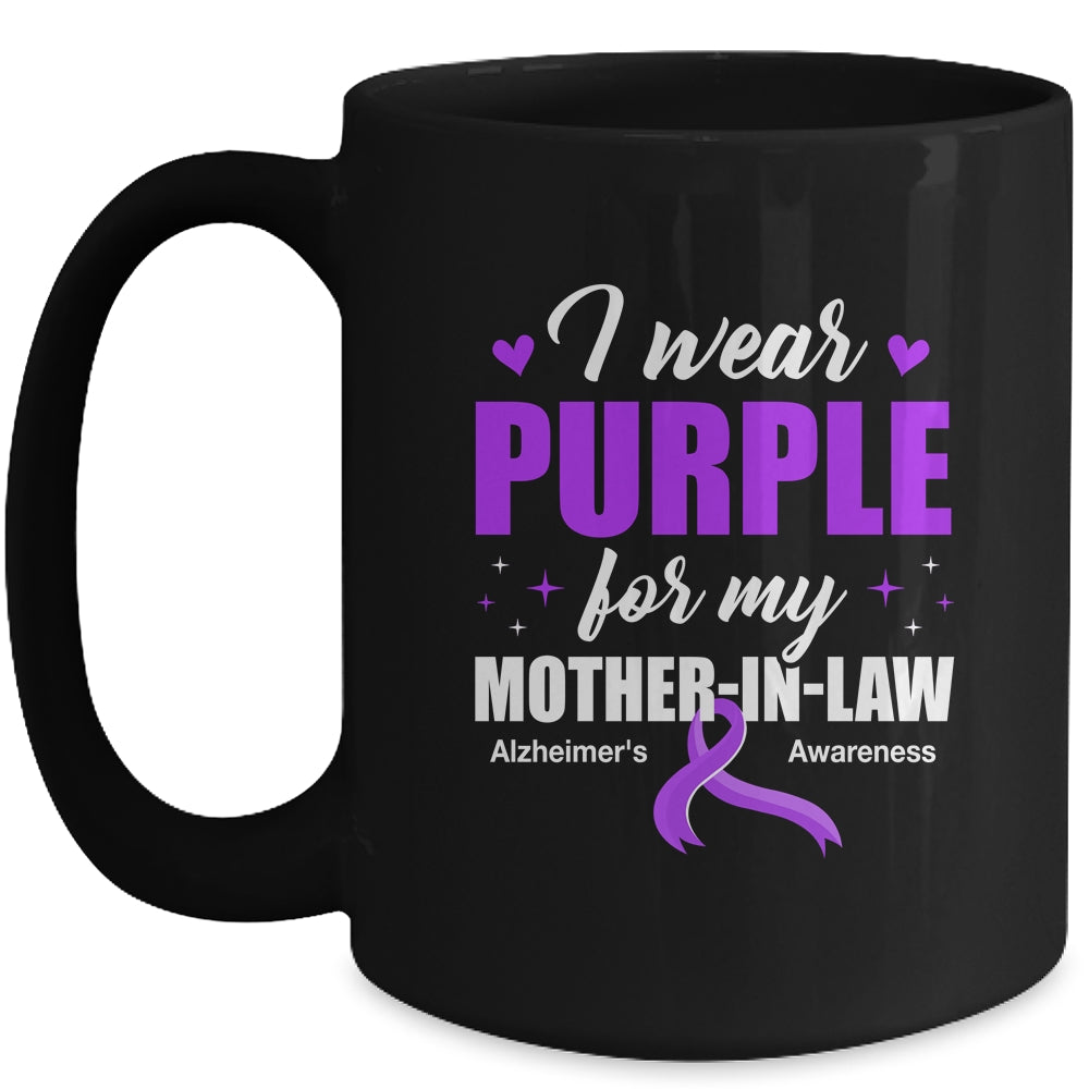 Support I Wear Purple For My Mother-In-Law Alzheimer's Awareness Mug | teecentury