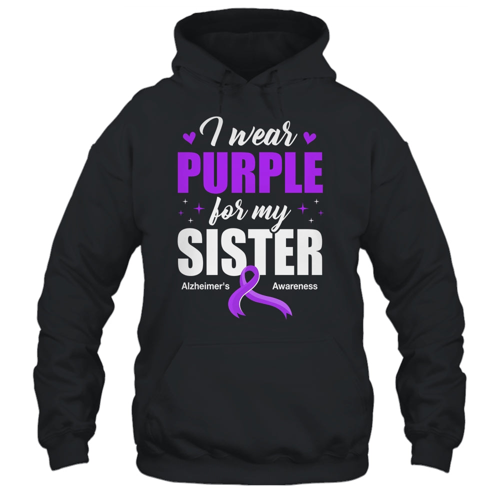 Support I Wear Purple For My Sister Alzheimer's Awareness Shirt & Hoodie | teecentury