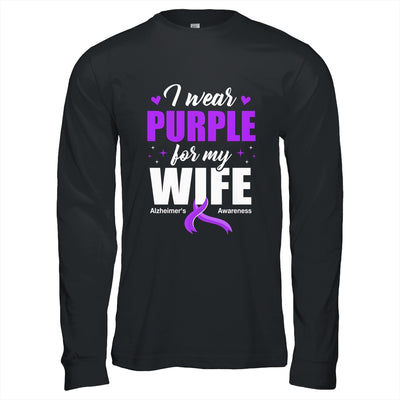Support I Wear Purple For My Wife Alzheimer's Awareness Shirt & Hoodie | teecentury