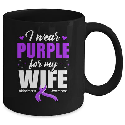 Support I Wear Purple For My Wife Alzheimer's Awareness Mug | teecentury