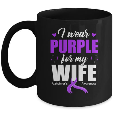 Support I Wear Purple For My Wife Alzheimer's Awareness Mug | teecentury