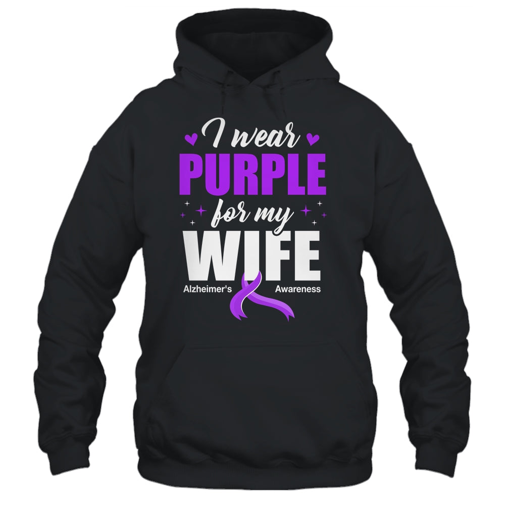 Support I Wear Purple For My Wife Alzheimer's Awareness Shirt & Hoodie | teecentury