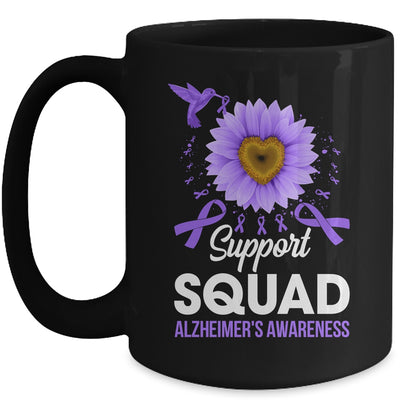 Support Squad Alzheimer's Awareness Sunflower Hummingbird Mug | teecentury