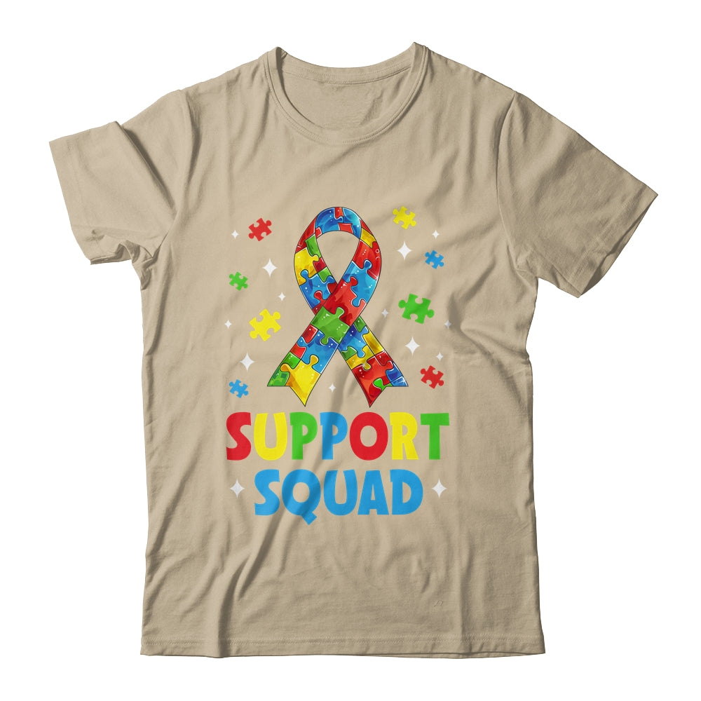 Support Squad Autism Awareness Month Ribbon Men Women Kids Shirt & Tank Top | teecentury