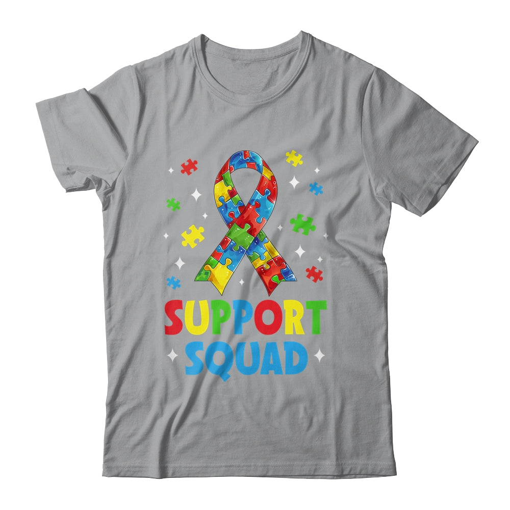 Support Squad Autism Awareness Month Ribbon Men Women Kids Shirt & Tank Top | teecentury