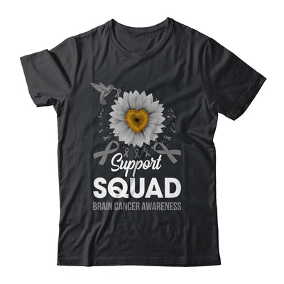 Support Squad Brain Cancer Awareness Sunflower Hummingbird Shirt & Tank Top | teecentury