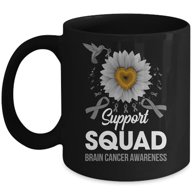 Support Squad Brain Cancer Awareness Sunflower Hummingbird Mug | teecentury
