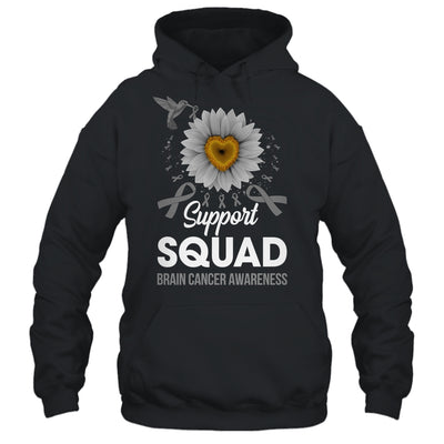 Support Squad Brain Cancer Awareness Sunflower Hummingbird Shirt & Tank Top | teecentury