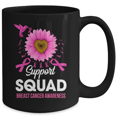 Support Squad Breast Cancer Awareness Sunflower Hummingbird Mug | teecentury