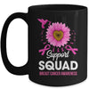Support Squad Breast Cancer Awareness Sunflower Hummingbird Mug | teecentury