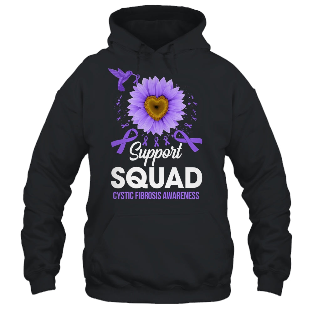 Support Squad Cystic Fibrosis Awareness Sunflower Hummingbird Shirt & Tank Top | teecentury