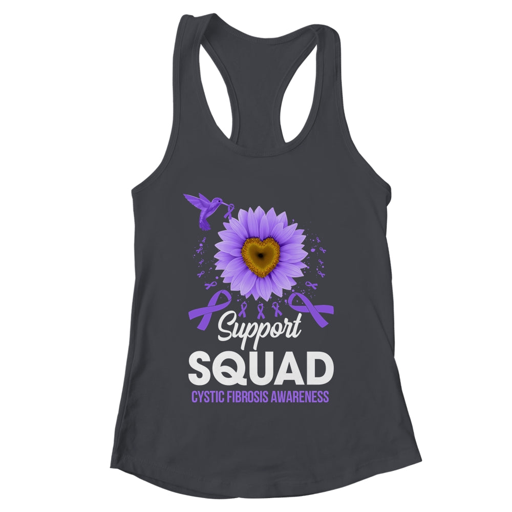 Support Squad Cystic Fibrosis Awareness Sunflower Hummingbird Shirt & Tank Top | teecentury