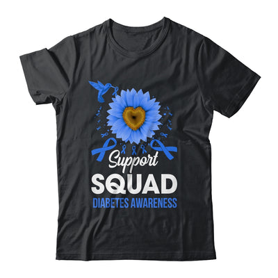 Support Squad Diabetes Awareness Sunflower Hummingbird Shirt & Tank Top | teecentury