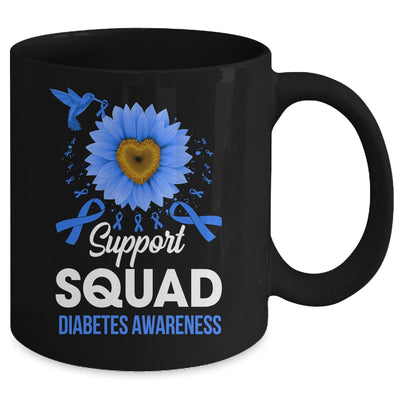 Support Squad Diabetes Awareness Sunflower Hummingbird Mug | teecentury