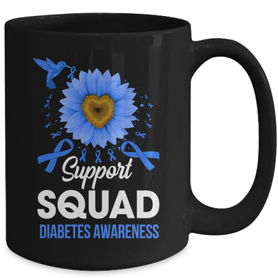 Support Squad Diabetes Awareness Sunflower Hummingbird Mug | teecentury
