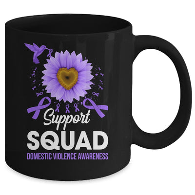 Support Squad Domestic Violence Awareness Sunflower Hummingbird Mug | teecentury
