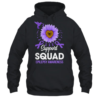 Support Squad Epilepsy Awareness Sunflower Hummingbird Shirt & Tank Top | teecentury