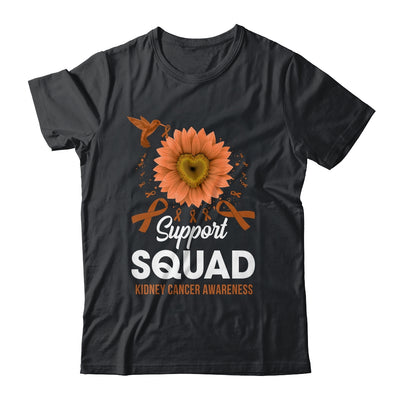 Support Squad Kidney Cancer Awareness Sunflower Hummingbird Shirt & Tank Top | teecentury