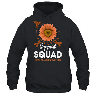 Support Squad Kidney Cancer Awareness Sunflower Hummingbird Shirt & Tank Top | teecentury