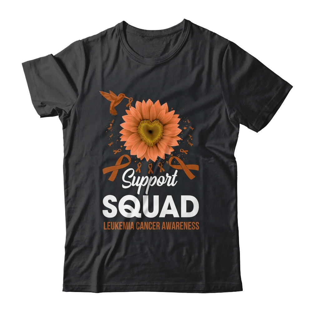 Support Squad Leukemia Cancer Awareness Sunflower Hummingbird Shirt & Tank Top | teecentury