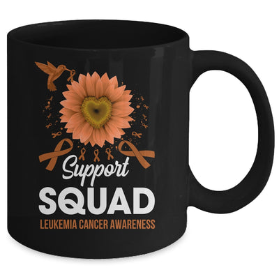 Support Squad Leukemia Cancer Awareness Sunflower Hummingbird Mug | teecentury
