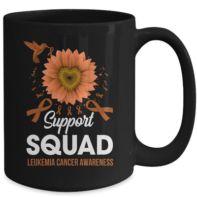 Support Squad Leukemia Cancer Awareness Sunflower Hummingbird Mug | teecentury