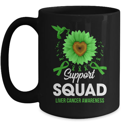 Support Squad Liver Cancer Awareness Sunflower Hummingbird Mug | teecentury